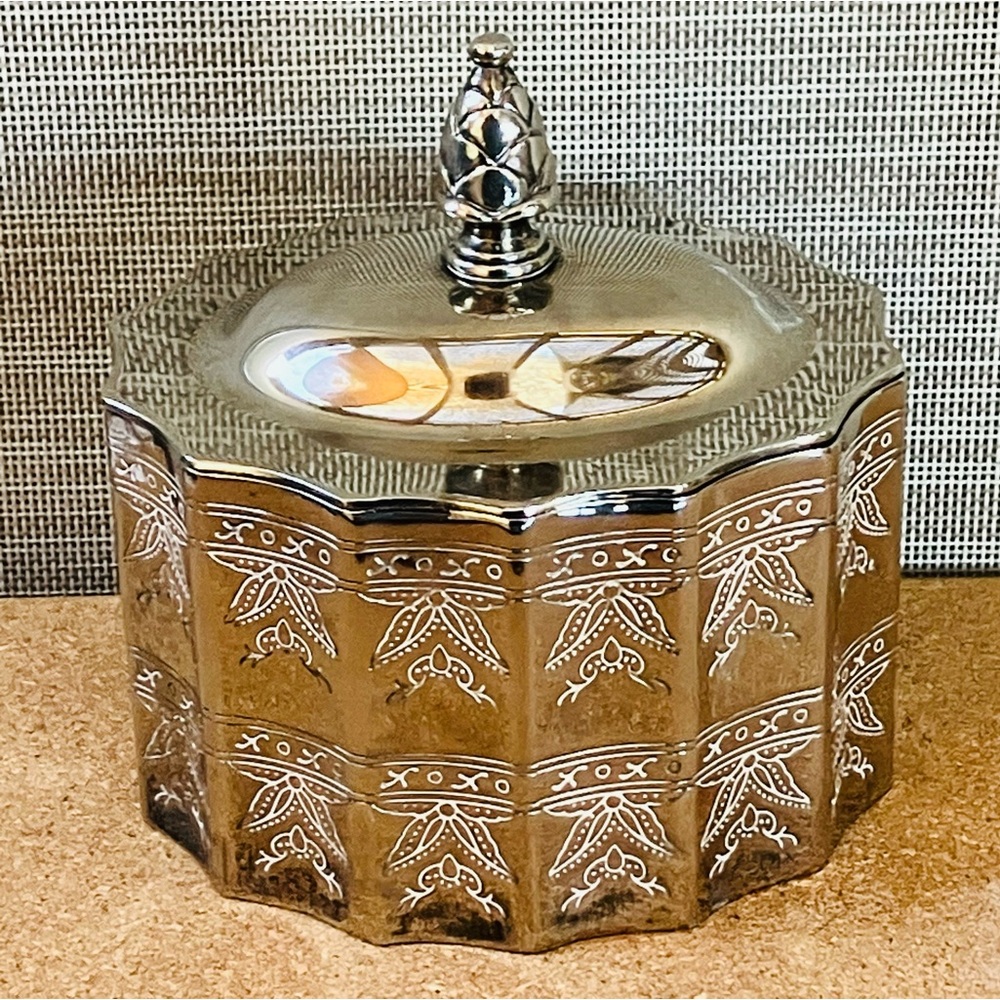 Godinger Silver Trinket Jewelry Box Red Velvet Lining 1991
